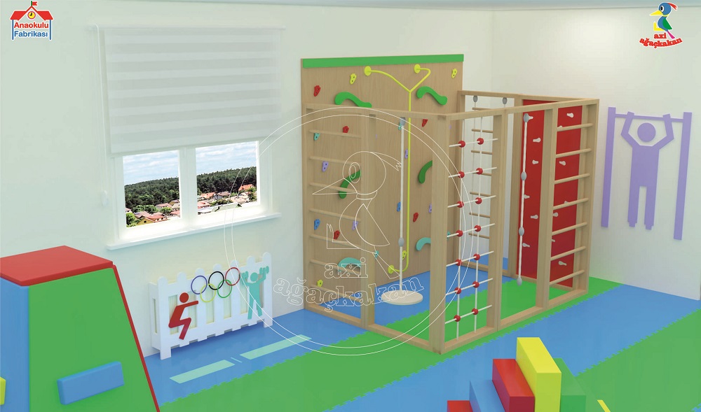 Anaokulu Fabrikası - iç mekan oyun ve aktivite alanı, tırmanma parkurları