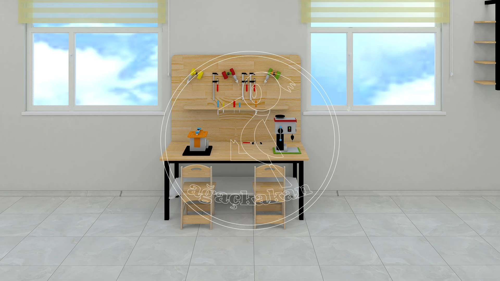 Ahşap ve Marangozluk Atölyesi | • Ergonomik Duvar Kenarı Tezgahları