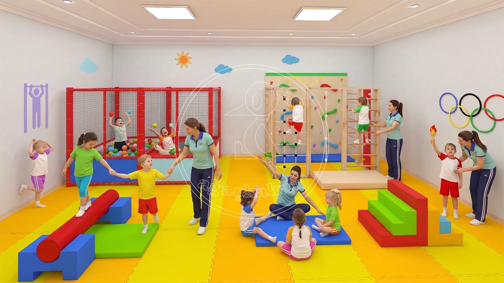 Trambolinli ve Top Havuzlu İç Mekan Oyun Alanı